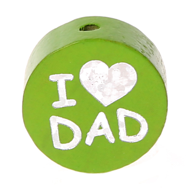 Wendemotiv-Perle I Love MOM / DAD gelbgrün 85 auf Lager