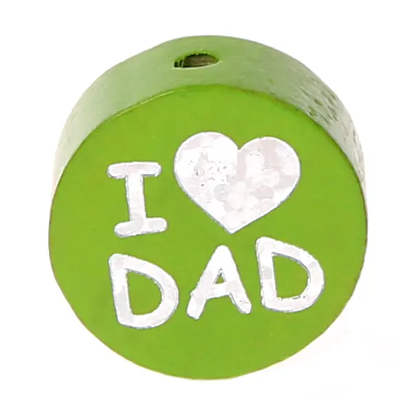 Reversible motif bead I Love MOM / DAD yellow-green 84 in stock 