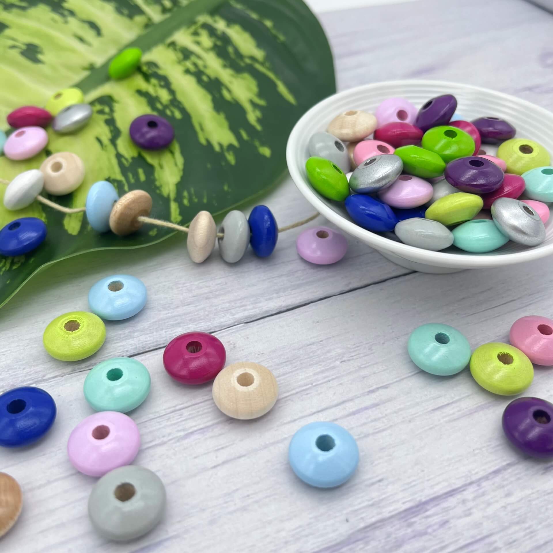 Wooden lenses 14mm - 50 pieces