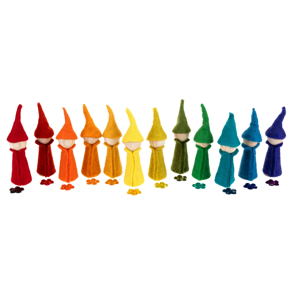 Wichtel, Wichtelfiguren, Miniatur, Wolle, Farbenreigen, Gnomes, Wichtel, Kunststoff, Wohlfühlfarben, Sammelfigur