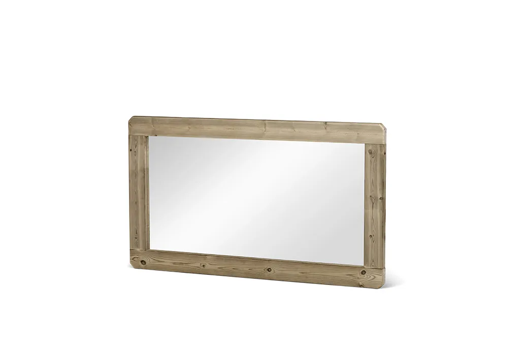 Holzrahmen, Spiegel, Wandspiegel, Holzoptik, großer Spiegel, Holzrahmen, Spiegel, Spiegelwand, Holzsäule, Spiegelglas
