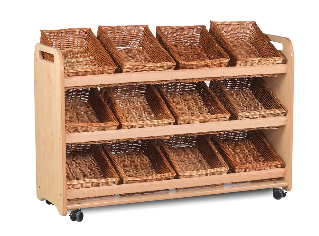 Korbregal, Aufbewahrungskorb, Wäschekorb, Korb-Set, Holzregal, Korbkorbwagen, Korbregal, Körbe aus Weide, Holzregal, Rollwagen mit Rollen, Wäschekorb, Korbregal, Woven baskets, Rollwagen, Holzregal