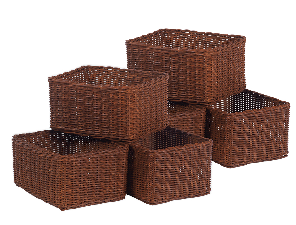 Korbset, Körbe, Rattan, Geflochtener Korb, Aufbewahrungskorb, Auswachskorb, Korbenset, Rattan, braun, aufbewahrung