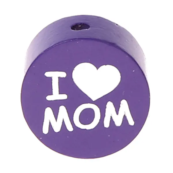 Reversible motif bead I Love MOM / DAD purple 518 in stock 