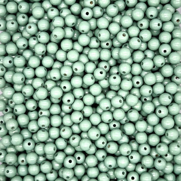 Pastel colored wooden beads 10mm - 50 pieces sage 43 in stock 
