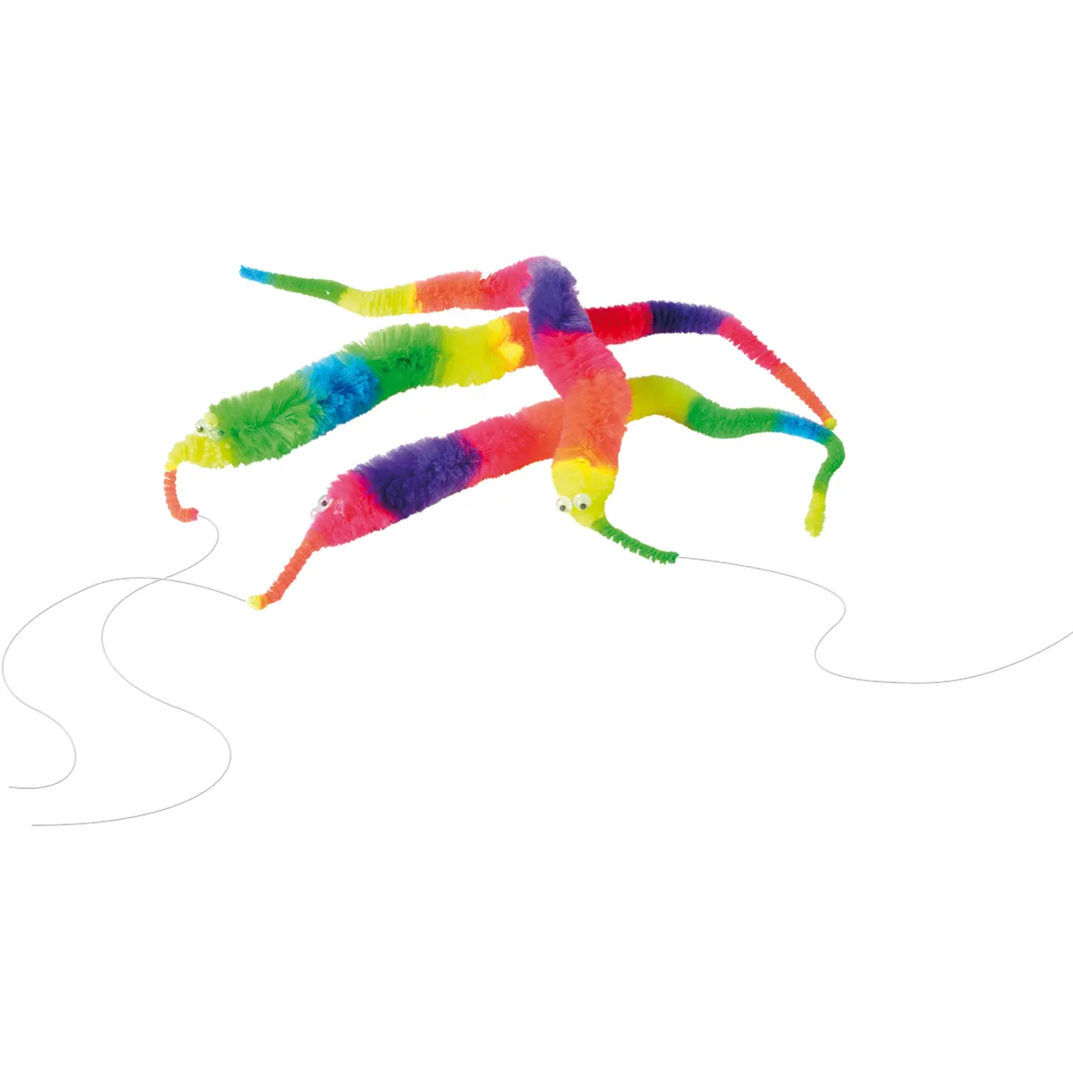 Regenbogen-Nager, Schlange, Schnurspielzeug, Filz-/Plüsch-Schlangen, Tierisches Spielzeug, Regenbogen-Schnur, Plüsch-Snake, Streifenschlange, Kuscheltiier-Accessoire, Spielzeug-Schnur