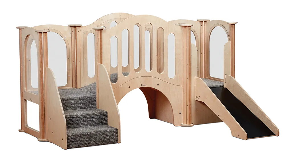 Kinderklettergerüst, Spielgerätschaft, Holzspielhaus, Kletterstufen, Rutsche, Klettergerüst, Spielturm, Holzspielzeug, Kinderklettergerüst, Rutsche