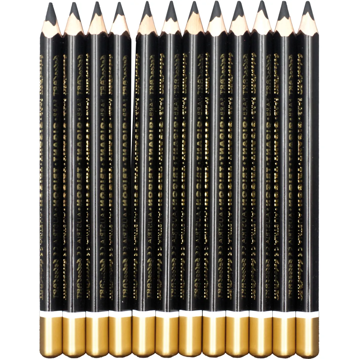 Bleistifte, Bleistiftset, Kunstbedarf, Schwarz-Gold, Spitze spitz, Bleistifte, Schwarz, Goldhülsen, Spitzerszene, Kohleinsatz