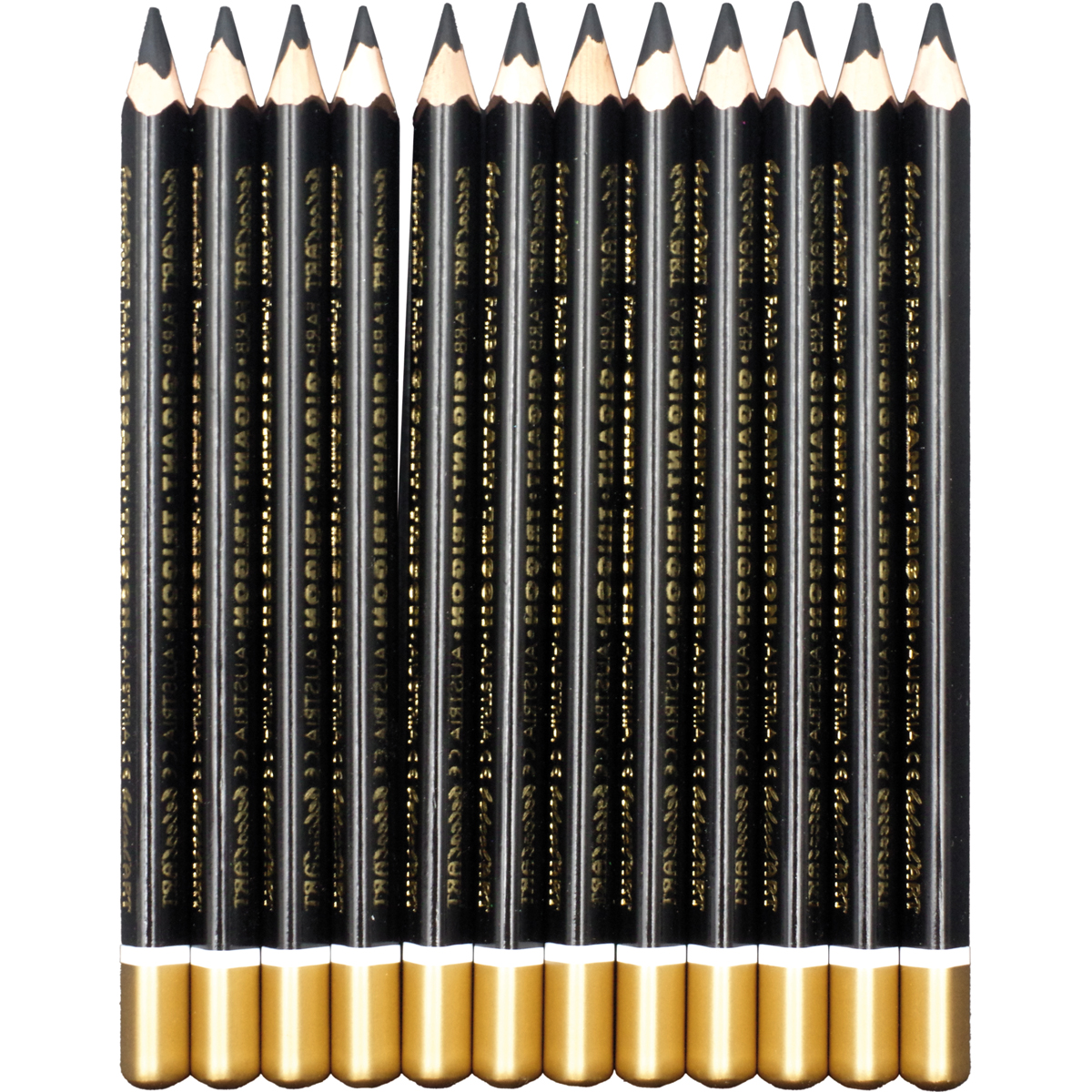Bleistifte, Bleistiftset, Kunstbedarf, Schwarz-Gold, Spitze spitz, Bleistifte, Schwarz, Goldhülsen, Spitzerszene, Kohleinsatz