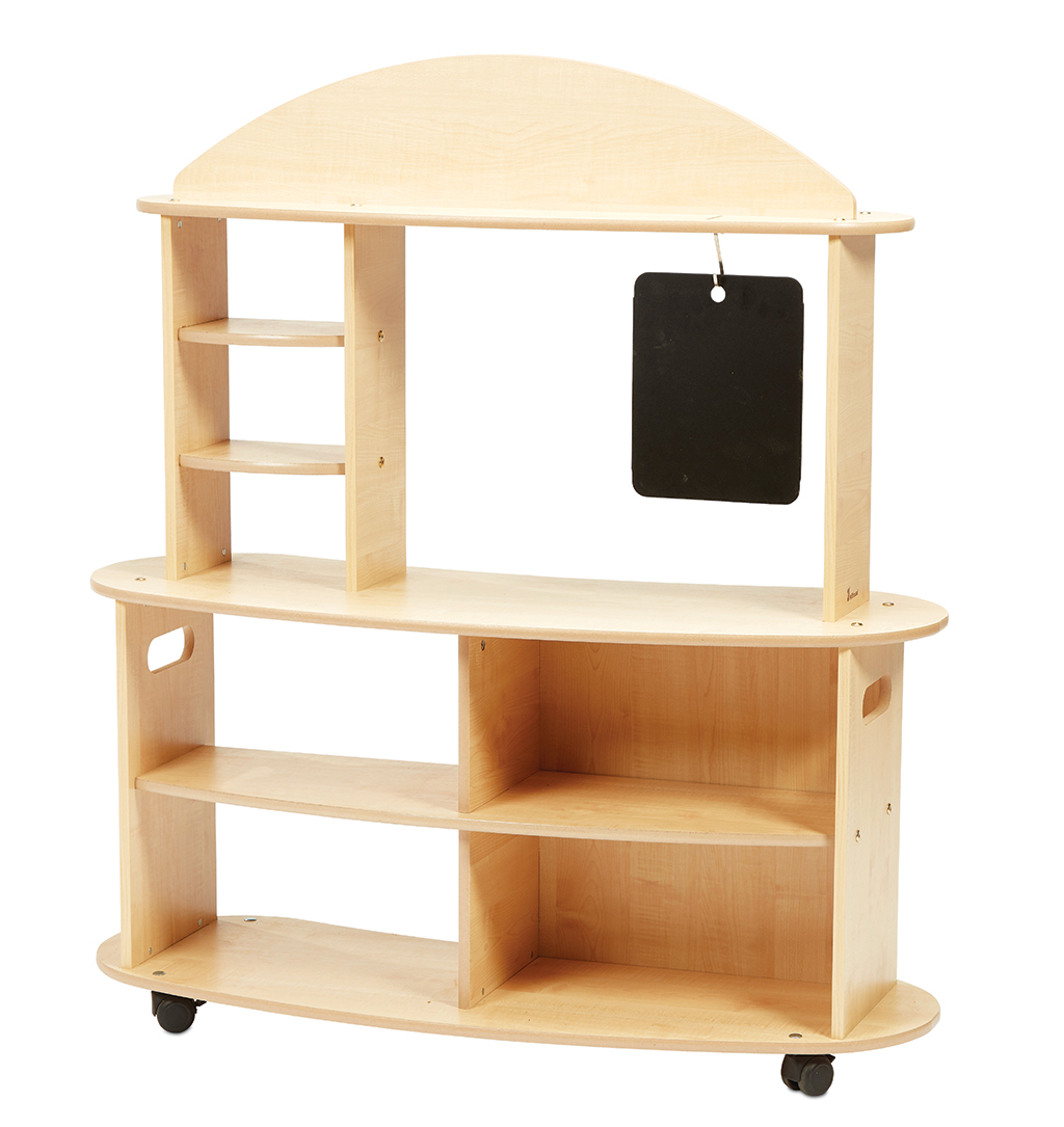 Holzregal, Kinderküche, Spielküchenmöbel, Backboard, Rollbare Möbel, Holztisch, Kinderhaus, Spielküche, Rollstuhlrollen, Regal