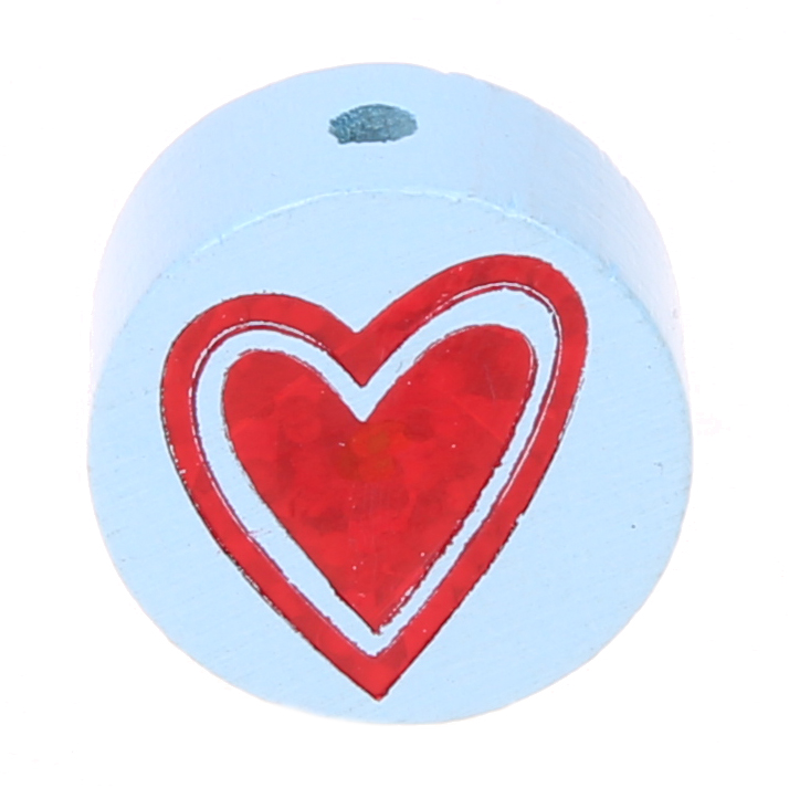 Motif bead disc heart glitter baby blue 500 in stock 