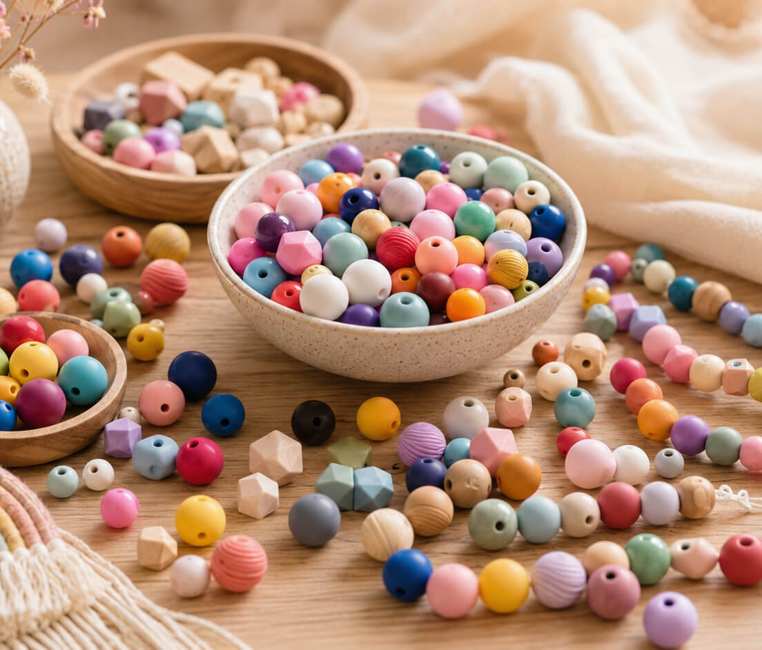 perlen, holzperlen, bunteperlen, perlenkette, farbige beads