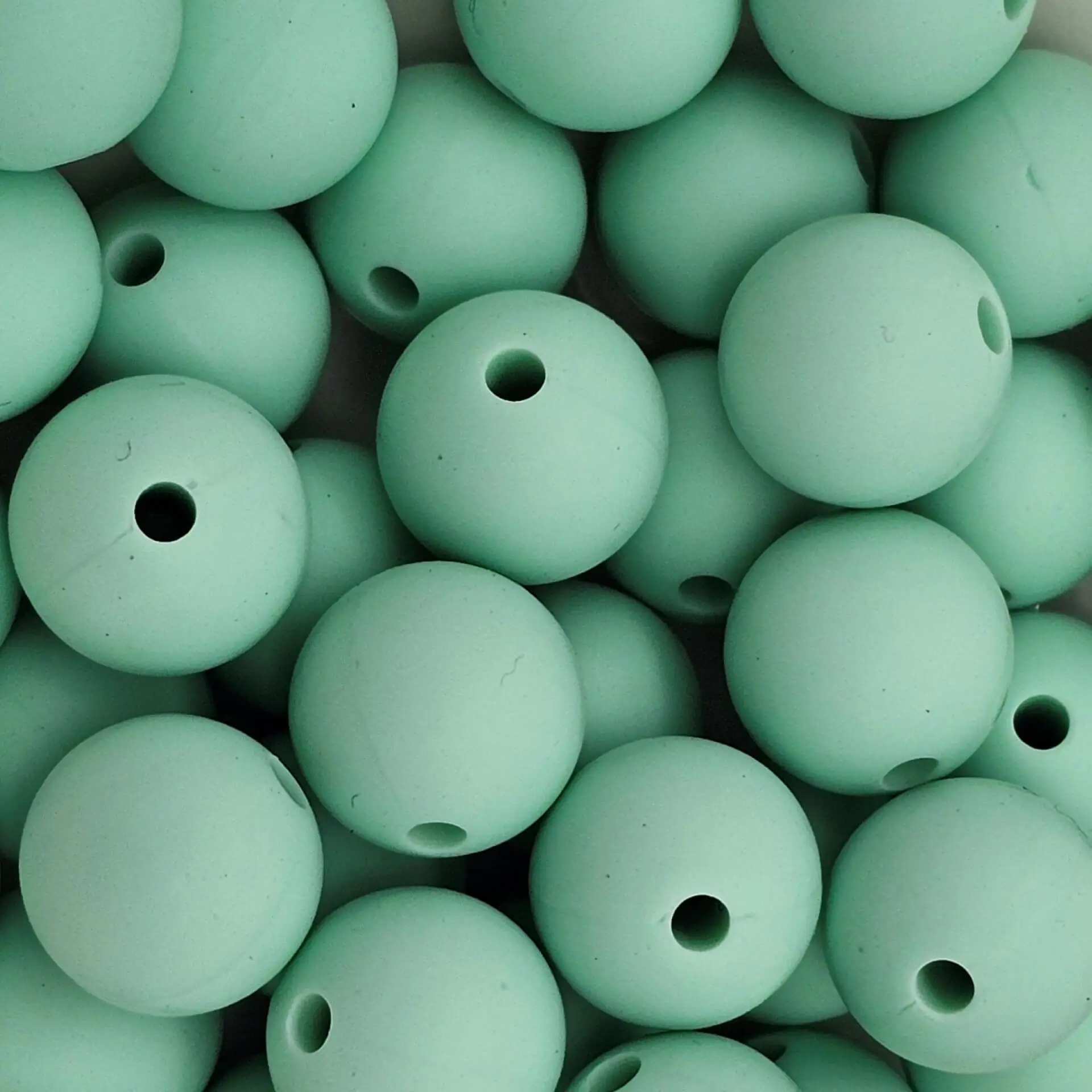 Silikonperle 12mm mint 9 auf Lager