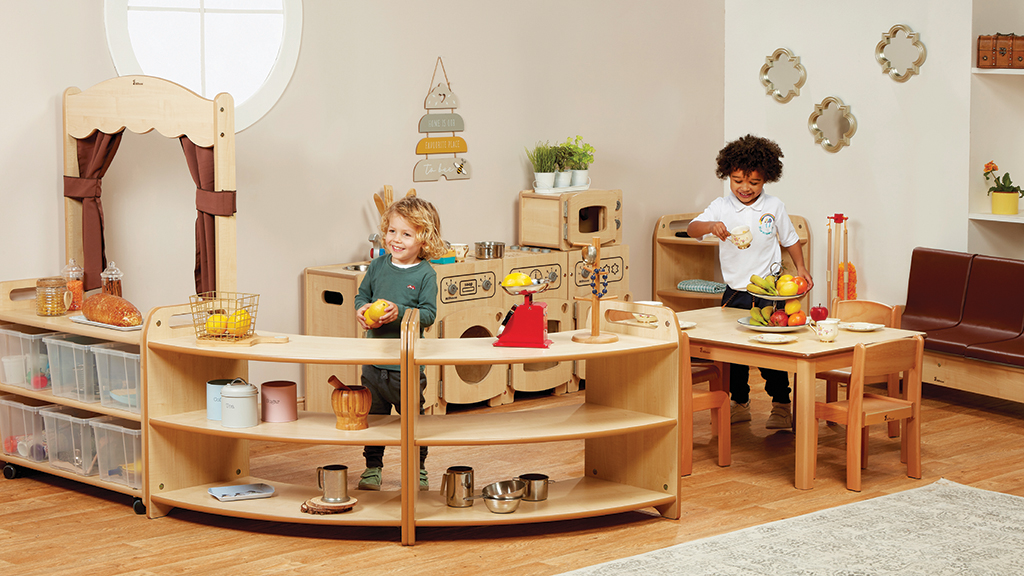 Kaufhaus Spielzeug, Holzspielzeug, Küchen-Set, Kinderküche, Holzregal, Holzspielzeug, Küche, Spielküche, Kinderzimmer, Küchenset