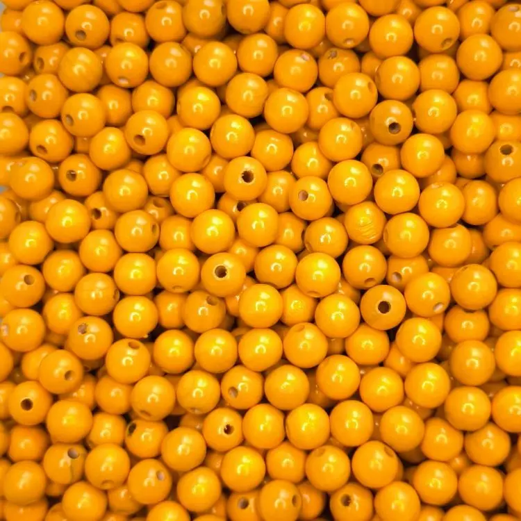 Holzperlen 12mm • 25 Stück maisgelb 255 auf Lager