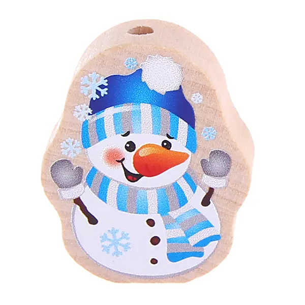 Snowman motif bead natural blue 35 in stock 