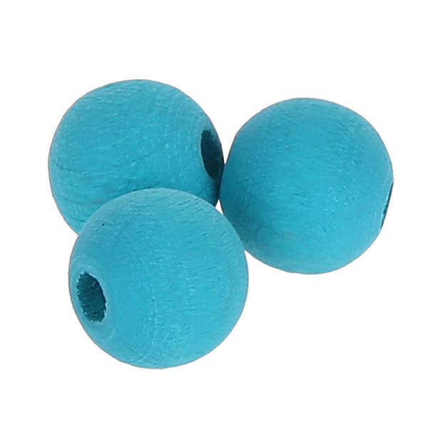 Watercolors wooden beads 10mm - 50 pieces petrol 123 in stock 