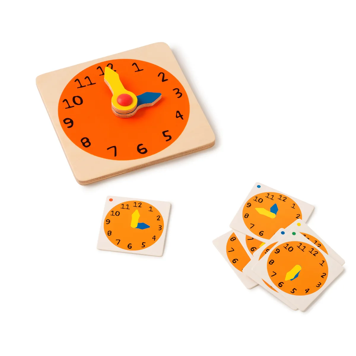 Uhr, Timer, Holz, Orange, Kinder, Uhr, Holz, Lehrmittel, Orangene Ziffernblatt, Stunde