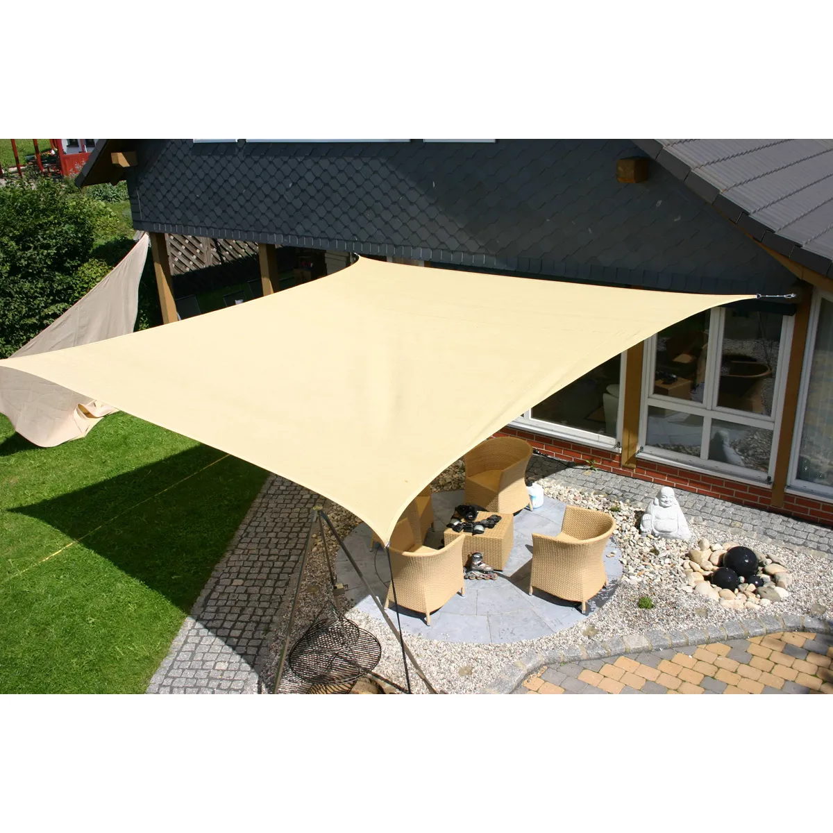 Sonnensegel, Tücherbahndach, Gartenbeschattung, Pergola, Außenbereich, Sonnensegel, Sonnensegel, Garten, Außenbereich, Schattensegel