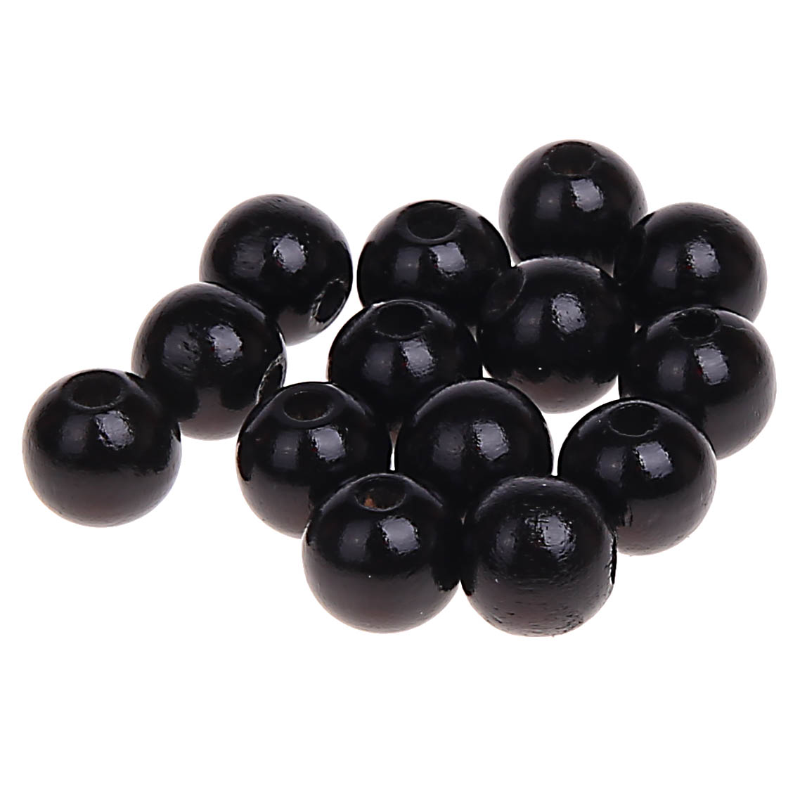 Holzperlen 10mm • 50 Stück schwarz 129 auf Lager