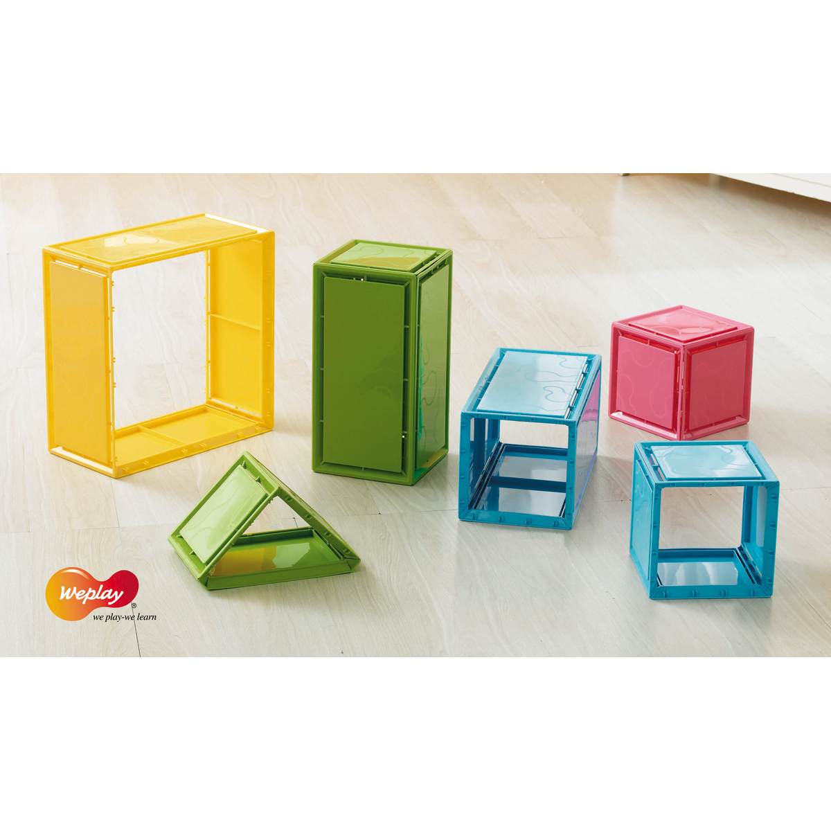 Kinderspielzeug, Bausteine, Transparente Kunststoff, Farbig, Stapelwürfel