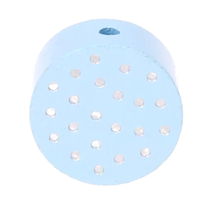 Motivperle Scheibe Glitzerpunkte babyblau 391 auf Lager