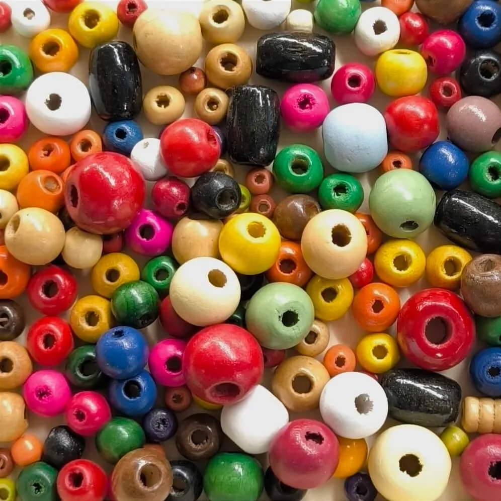 Wooden bead mix 40g - B-Goods - SALE