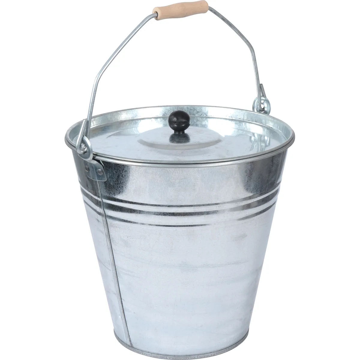 Eimer, Metall, Ganzmetall, Gebrauchseimer, Deckel-Eimer, Eimer, Metall, galvanisiert, Griff, Deckel