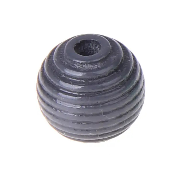 Rillenperlen 14mm • 10 Stück grau 111 auf Lager