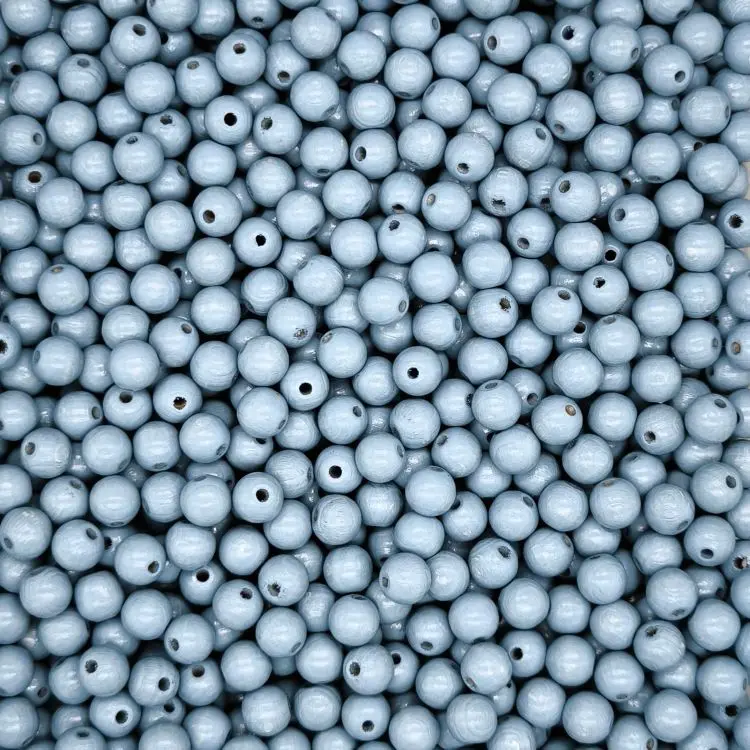 Pastellfarben Holzperlen 10mm • 50 Stück taubenblau 284 auf Lager