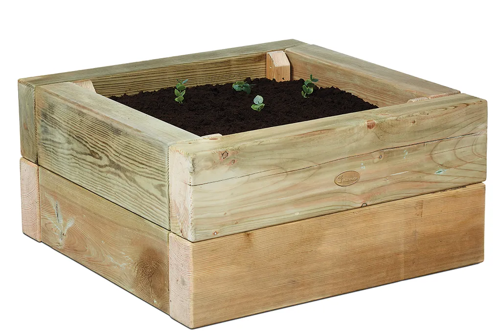 Holz-Planterbox, Blumenkasten aus Holz, Holzbehälter, Kasten mit Erde, Pflanzgefäß, Hochbeet, Holzbeet, Pflanzkasten, Pflanzgefäß, Erde