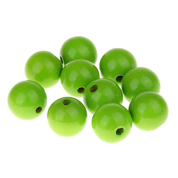 Wooden beads 15mm - 10 pieces yellow-green 28 in stock 