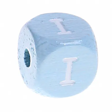 Letter beads baby blue 10x10mm I 852 in stock 