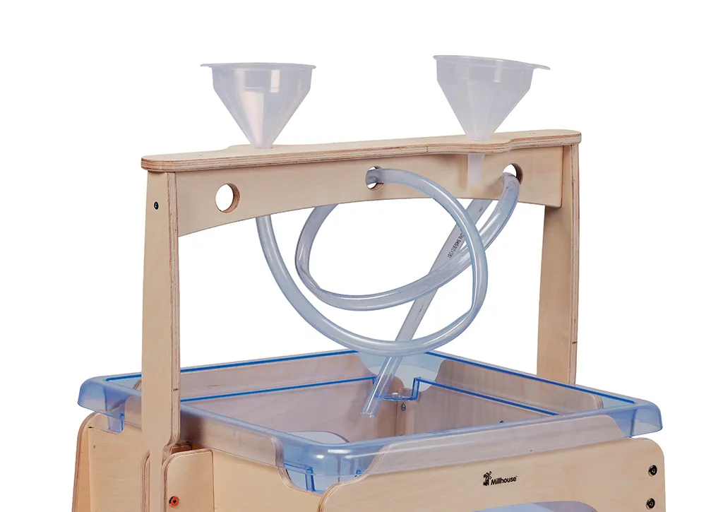 Kaffeemaschine, Gittersystem, transparente Schläuche, Holzrahmen, Trichterauslauf, Kaffee-Setup, Kunststoff-Trichter, Transparente Schläuche, Holzrahmen, Kaffeemaschine Zubehör
