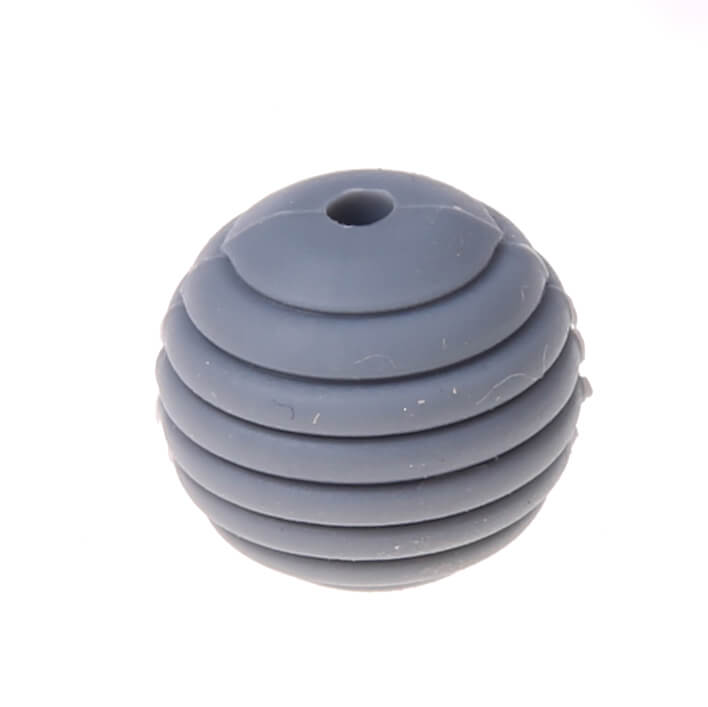 Silikon Rillenperle Ø15mm grau 77 auf Lager