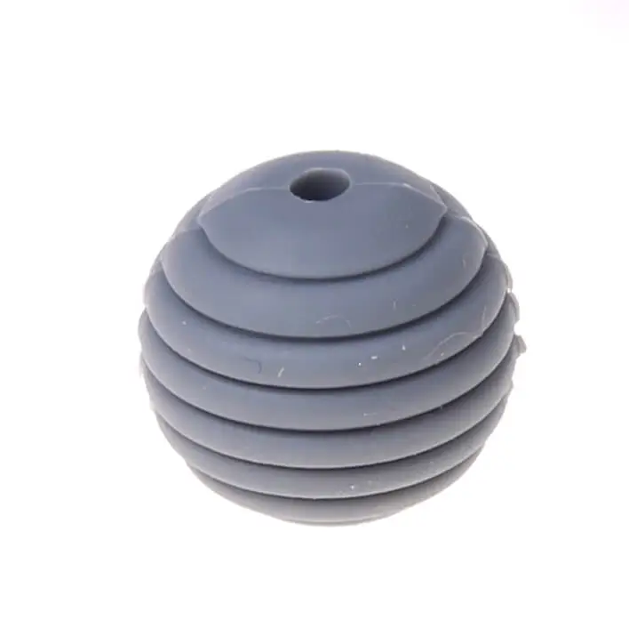 Silikon Rillenperle Ø15mm grau 125 auf Lager