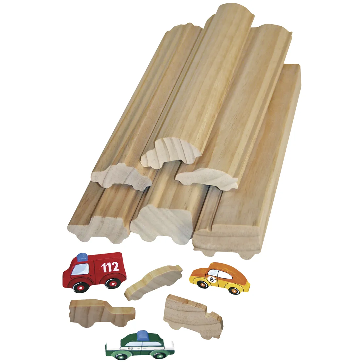 Holzbausatz, Holzstangen, Klemmbausteine, Holzfiguren, Spielzeugauto, Holzbausatz, Holzstangen, Klemmbausteine, Holzspielzeug, Fahrzeugfiguren
