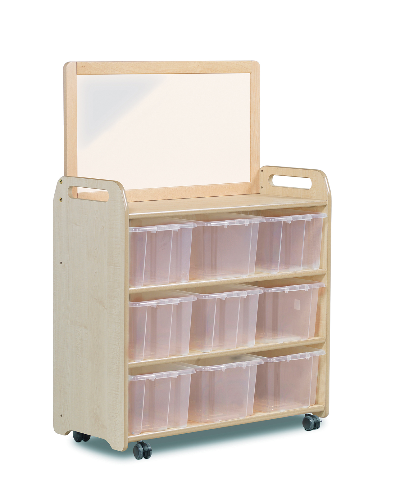 Kita Wagen, Kinderwagen, Holzholz, Aufbewahrungskiste, rollen, Kinderwerkbank, Lernwagen, Aufbewahrungsschale, Kunststoffbehälter, Rollbare Holzkonstruktion