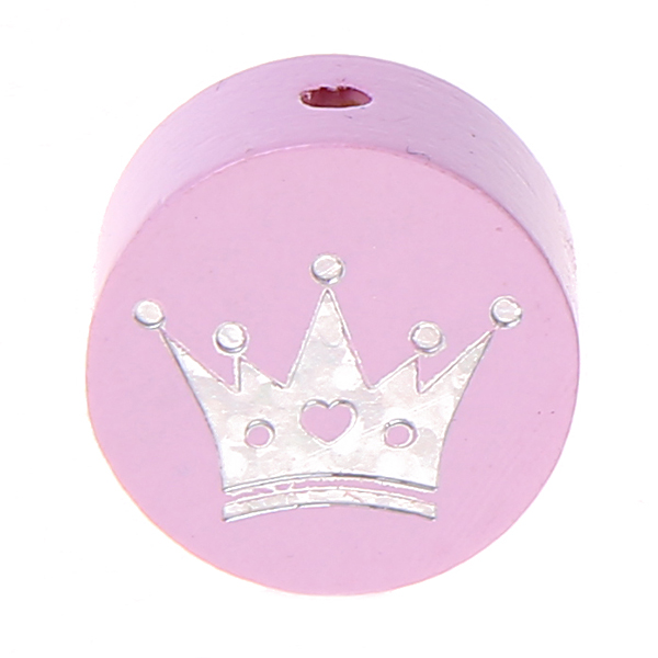 Glitter crown motif bead pink 670 in stock 
