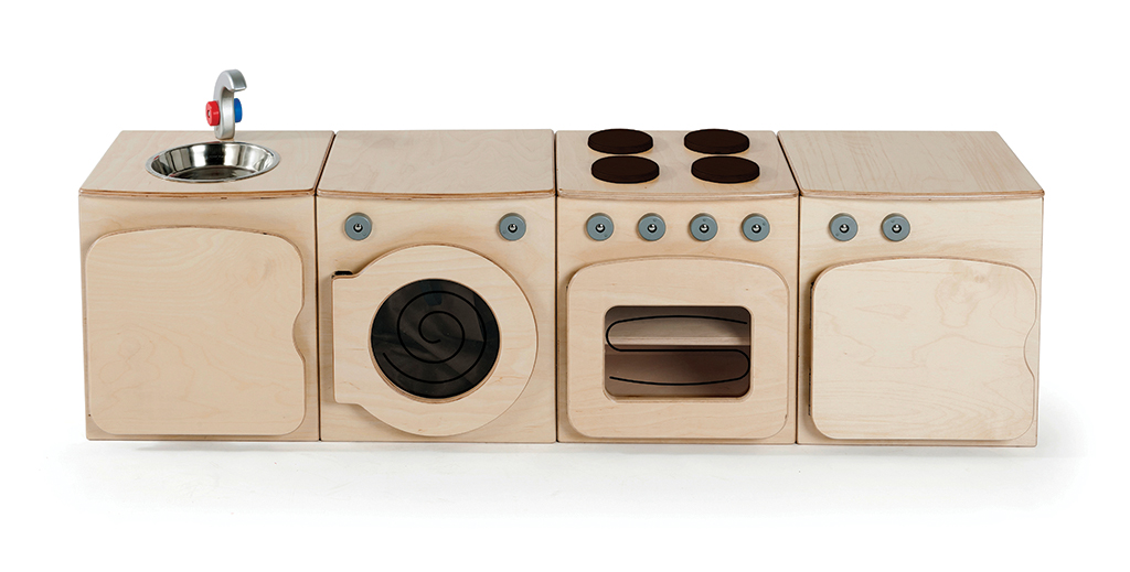 Holzküche, Küchenblock, Spielküche, Holzspielzeug, Kochfeld, Holzküche, Küchenspielzeug, Holzbackofen, Waschmaschine, Kühlschrank