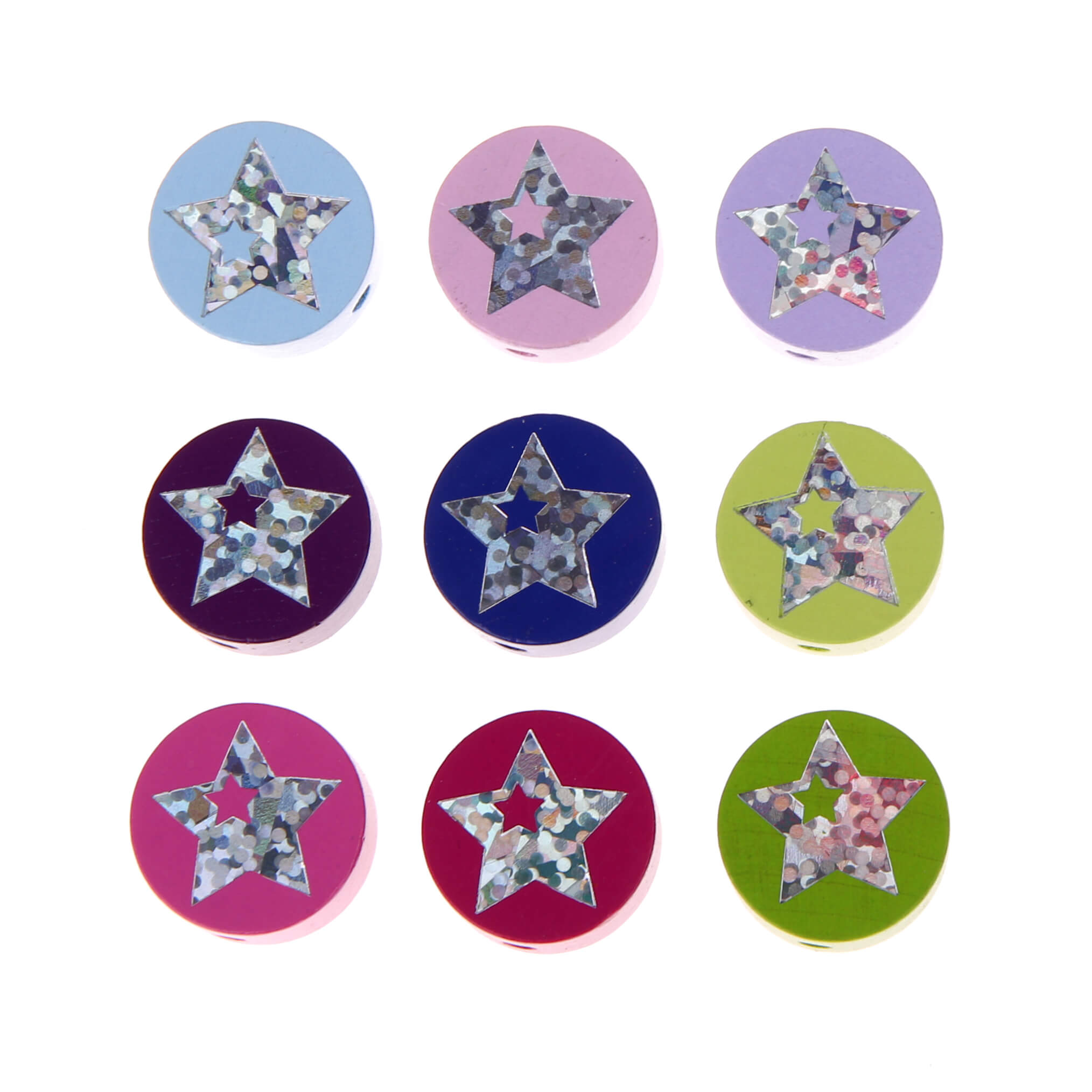 Motif bead disk glitter star