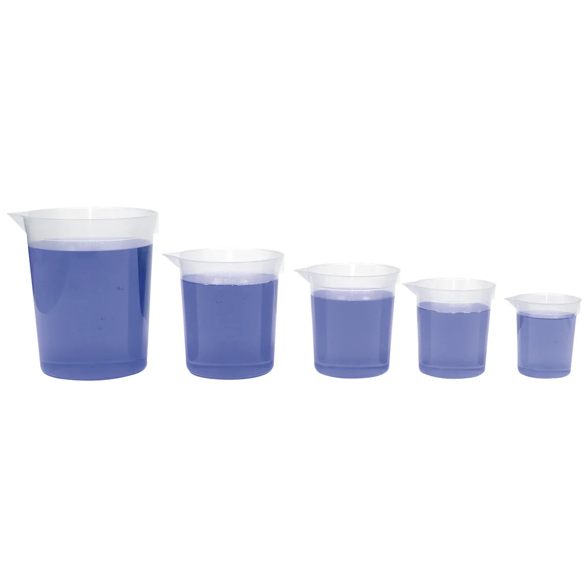Messbecher, Becherset, Transparenter Kunststoff, Verschiedene Größen, Hochgradig durchsichtig, Messbecher, Becher-Set, Transparente Becher, Verschiedene Größen, Durchsichtig
