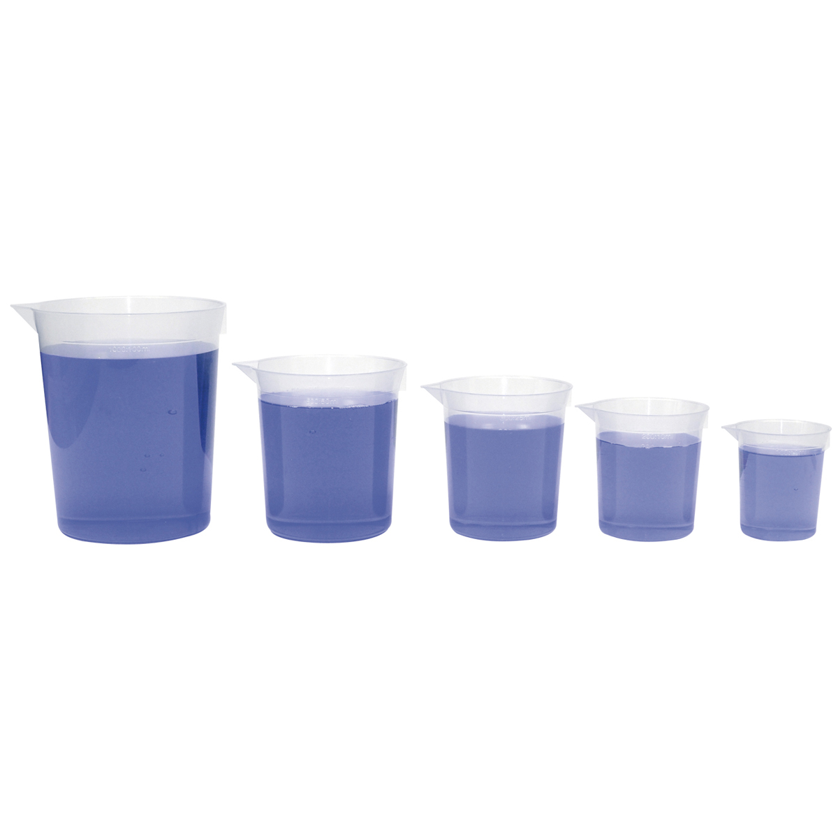 Messbecher, Becherset, Transparenter Kunststoff, Verschiedene Größen, Hochgradig durchsichtig
