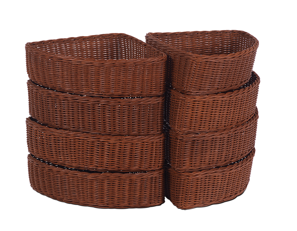 Korbset, Körbe, Rattankorb, Aufbewahrung, Stapelbar, Woven baskets, Rattan baskets, Brown baskets, Storage baskets, Oval baskets
