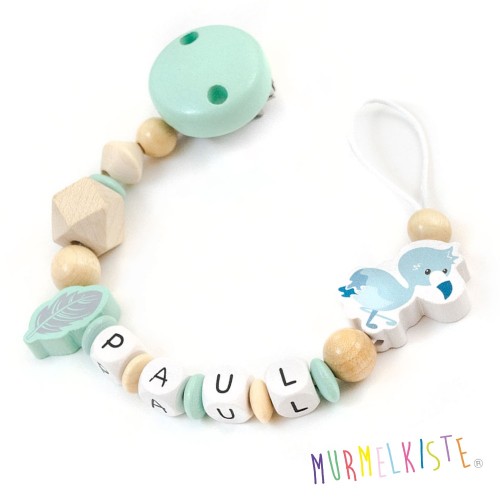 Craft set pacifier chain flamingo mint