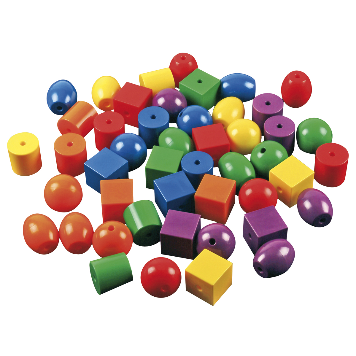 bunte perlen, bausteine, würfel, kugeln, spielset