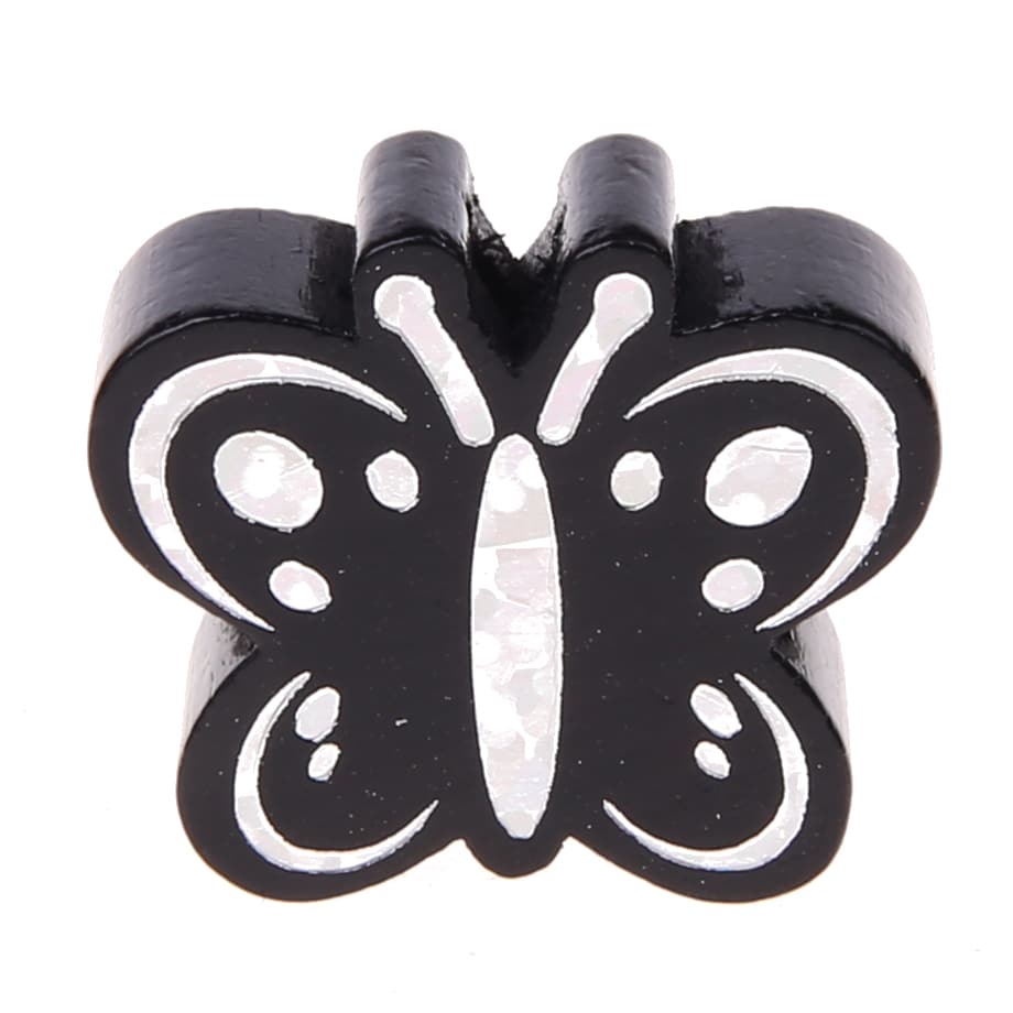 Motivperle Schmetterling Glitzer schwarz 168 auf Lager