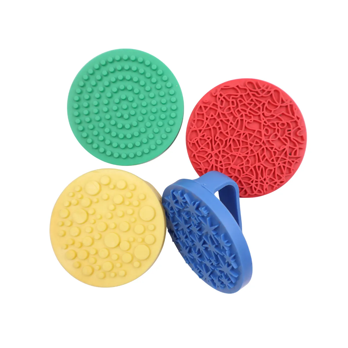 Schrubbstoffe, Silikon-Topfbürste, Reinigungsschwamm, Haushaltswerkzeug, Bürsten-Set, silicone scrubbers, Bade-Massage, runde Pads, Mehrfarbig, Rutschfeste Oberfläche