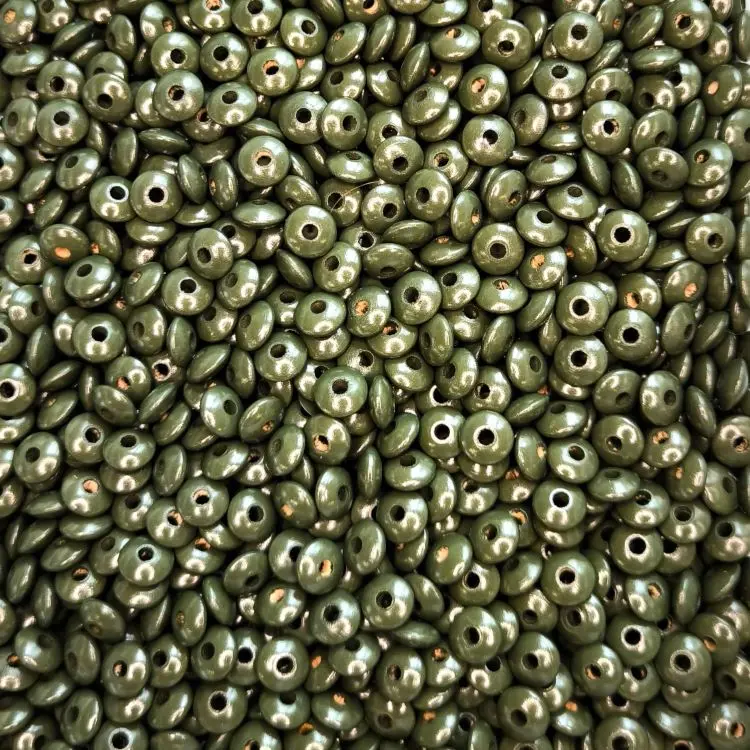 Linsen-Perlen Holzlinsen 10mm • 50 Stück tannengrün 59 auf Lager