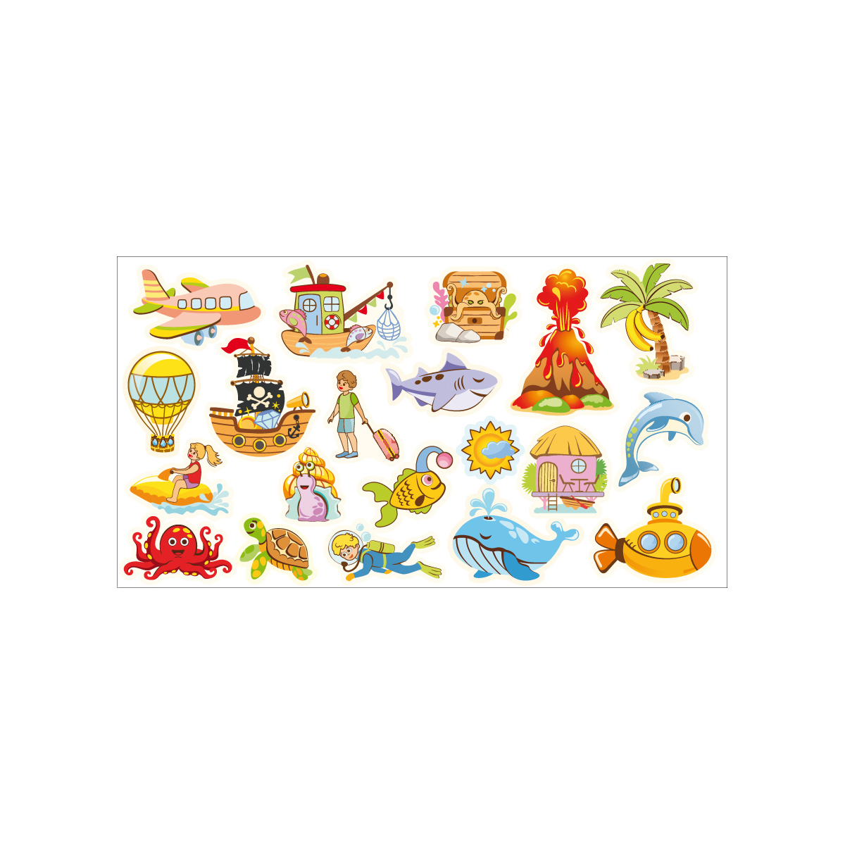 Strandspielzeug, Unterwasserwelt, Tiere, Boot, Wale